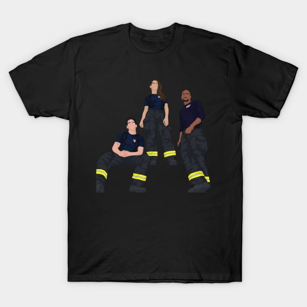 Andy Herrera, Travis Montgomery & Robert Sullivan | Station 19 T-Shirt by icantdrawfaces